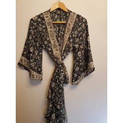 Polyester Wrap Dress (black and silver) Polyester Wrap Dress (black and silver)