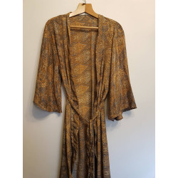 Silk Short Kimono (orange and grey) Silk Short Kimono (orange and grey)