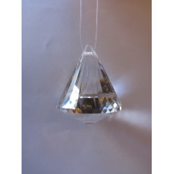 Rainbow Glass Sun Catcher - 40mm diamond bell, clear