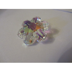 Rainbow Glass Sun Catcher - 30mm, snowflake, AB Ionised