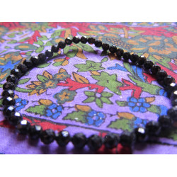 Black Tourmaline Facet Bracelet 19cm