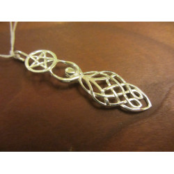 Celtic Goddess pentagram Pendant Sterling Silver