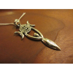 Chalice Well Triple Moon Goddess Pendant Sterling Silver