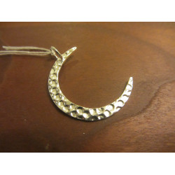Crescent moon hammered Pendant Sterling Silver